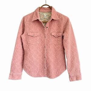 Anthropologie Odille Shacket/Shirt Jacket, Pink Quilted Corduroy, M